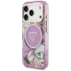 Guess IML Glitter Flowers Triangle MagSafe Case for iPhone 17 Pro / 18 Pro - Purple