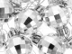 Christmas Tree Baubles 3cm, 36 Pcs, Silver and White