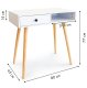Cosmetic dressing table with drawer and shelf, white