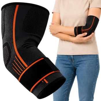 Elastic Elbow Joint Support Band, Grey/Orange