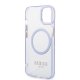Guess Case for iPhone 14 Gold Outline Translucent MagSafe Purple