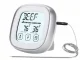 Digital Kitchen Meat Thermometer with Probe and Touch LCD Screen, Silver