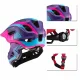 Rockbros TT-32SBPP-M Children\'s Bicycle Helmet with Removable Chinbar, Size M, Purple-Pink