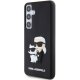 Samsung Galaxy S24 (SM-S921) Karl Lagerfeld 3D Rubber Karl & Choupette Cover Case, Black