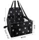 Car pet carrier bag with safety leash for dogs, black
