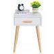 ModernHome Nightstand Bedside Table with Drawer, White