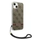 Guess 4G Print Strap Case for iPhone 14 Plus, Brown