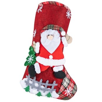Christmas Stocking for Gifts and Holiday Fireplace Decor 20x30 cm