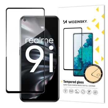 Wozinsky Tempered Glass Screen Protector for Oppo A76 / Oppo A36 / Realme 9i, Full Glue, Black