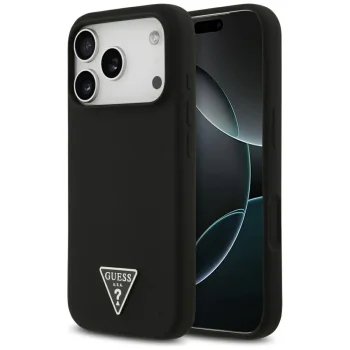 Guess iPhone 17 Pro Max Case Silicone Triangle Logo MagSafe, Black