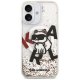 Karl Lagerfeld Liquid Glitter Choupette Logo MagSafe vāciņš iPhone 17 - Caurspīdīgs | Phone Case Cover Clear