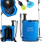 Battery garden sprayer with manual mode, backpack type, 16L, blue