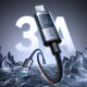 Joyroom S-A16 Pro USB-A to Lightning Cable with Display 3A 1.2m, Black