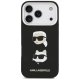 Karl Lagerfeld FW Grained Karl & Choupette Heads Pins & Logo iPhone 17 Pro Case - Black