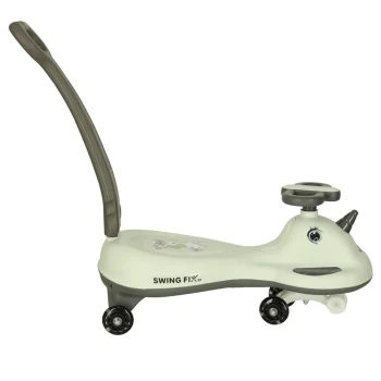 Swing Fix S1 Gravity Ride-On Car with LED Wheels and Handle, Grey