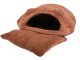 Plush pet bed cocoon for dogs and cats, brown