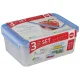 Food Storage Container Set Emsa Clip & Close 508567, 3-Piece, Transparent/Blue