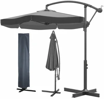 Garden umbrella classic gray/black 3m