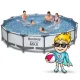 Bestway 56488 Above Ground Frame Pool Set 457 x 107 cm, 18-in-1 Kit