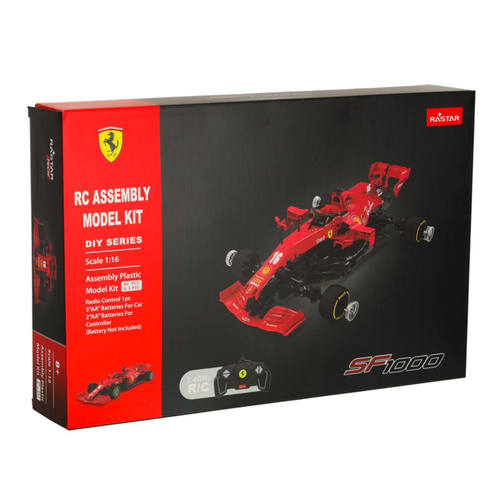 RC Assembly Building Car Model Kit with Remote, Ferrari SF1000 (1:16), 65 pcs. (6)