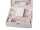 White Jewelry and Watch Box with Mirror, 25.5x25x8.5 cm