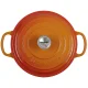 Le Creuset Signature Round Cast Iron Casserole 22 cm, 3.3 L, Volcanic Orange