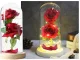 Eternal Rose in Glass with Glowing LED Light (Two Red Roses)