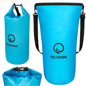 TSUNAMI Waterproof Dry Bag Backpack Sack for Hiking Camping Canoeing Traveling 30L, Blue