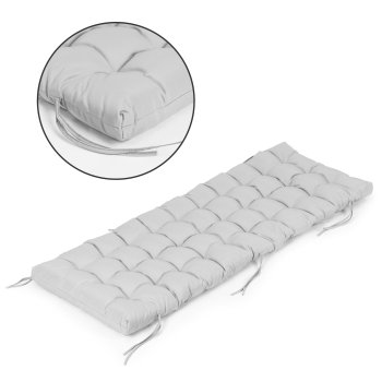 Garden Lounger Cushion with Ties 145 x 52 cm ModernHome, Grey
