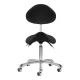 Giovanni 1004 Saddle Cosmetic Stool with Backrest Black