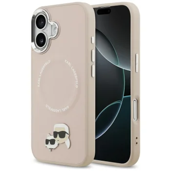 Karl Lagerfeld Karl & Choupette Pins MagSafe Case for iPhone 17 - Pink