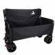 Luaro Folding Transport Wagon with Seat and Backrest, Black