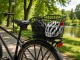 Rear Bicycle Rack Basket with Reflector, Aluminum, Black