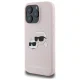 Karl Lagerfeld Silicone Karl & Choupette Head MagSafe Case for iPhone 16 Pro, Pink