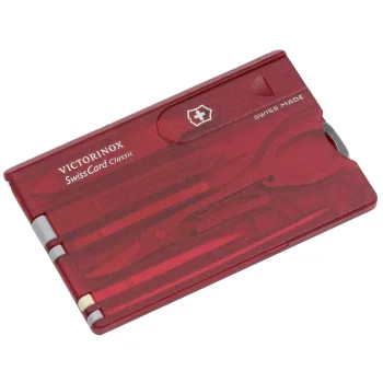 Victorinox SwissCard Classic Multi-Tool Card, Red Transparent