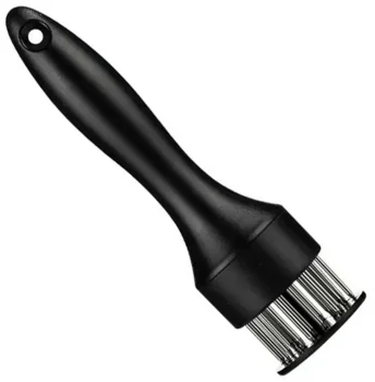 Meat Tenderizer with 16 Stainless Steel Needles, Black