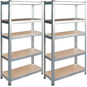 Humberg HR-810 Metal Shelving Unit Set of 2, 150x75x30 cm