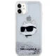 Karl Lagerfeld iPhone 11 / XR Case Liquid Glitter Choupette Head, Silver