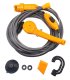 Portable camping shower with 12V pump, for outdoor use