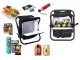 Folding Camping Chair with Backpack and Cooler Bag 3-in-1, Black