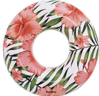 BESTWAY 36237 Inflatable Swim Ring, 119 cm, white/pink