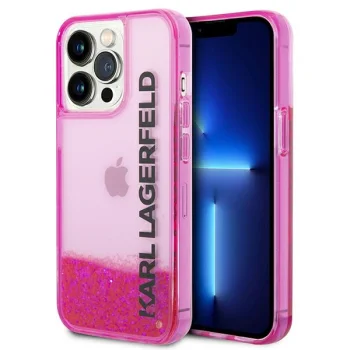 Karl Lagerfeld Liquid Glitter Elong Case for iPhone 14 Pro, Pink