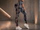 Women\'s Push-Up Fitness Leggings with High Waist, Marble Pattern, S/M