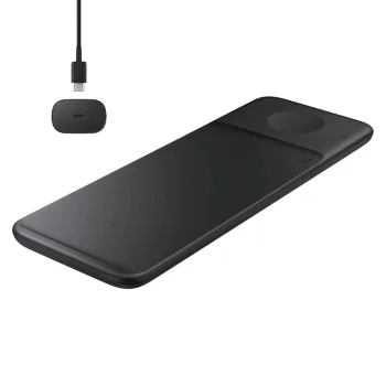 Samsung Trio EP-P6300TBEGEU 3-in-1 Wireless Charger with Wall Charger, Black