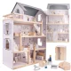 Wooden Play Dollhouse with Furniture, 80cm
