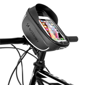Wozinsky Bicycle Front Frame Handlebar Bag Touch Screen Phone Holder 1L, black