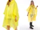 Pocket Rain Poncho with Hood 130 x 125 cm, Yellow