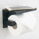 Toilet Paper Holder With Shelf, Black-Gold