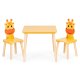 ECOTOYS Wooden Kids Table and 2 Chairs Set Giraffe
