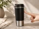 Thermal Mug with Suction Cup and Handle, 500ml, Black/Silver